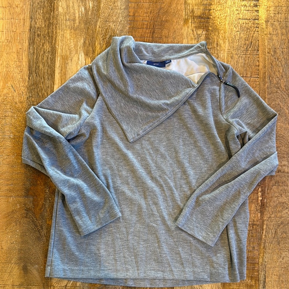 Apt. 9 Gray Asymmetrical Sweatshirt